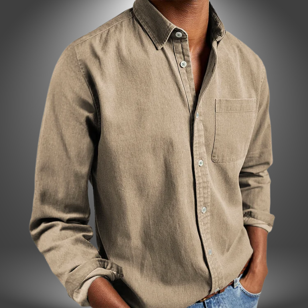 Denim Overhemd | Lange Mouw | Regular Fit | Button-Up Overhemd | Heren Overhemden-Boetiek Moda