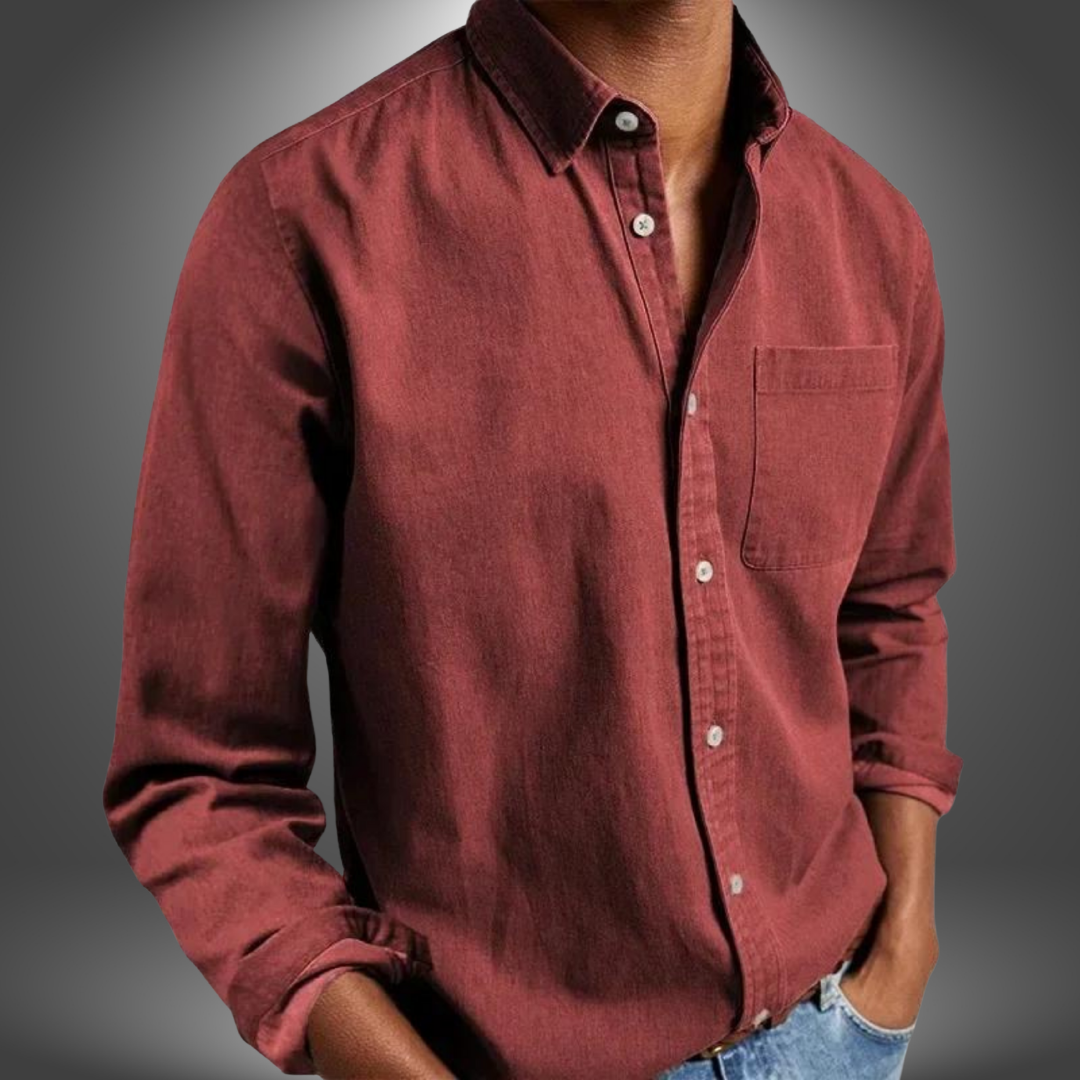 Denim Overhemd | Lange Mouw | Regular Fit | Button-Up Overhemd | Heren Overhemden-Boetiek Moda