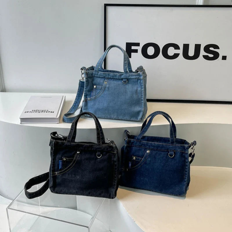 Denim Tas | Verstelbare Riem | Rits | Crossbody Tas | Draagtas-Boetiek Moda