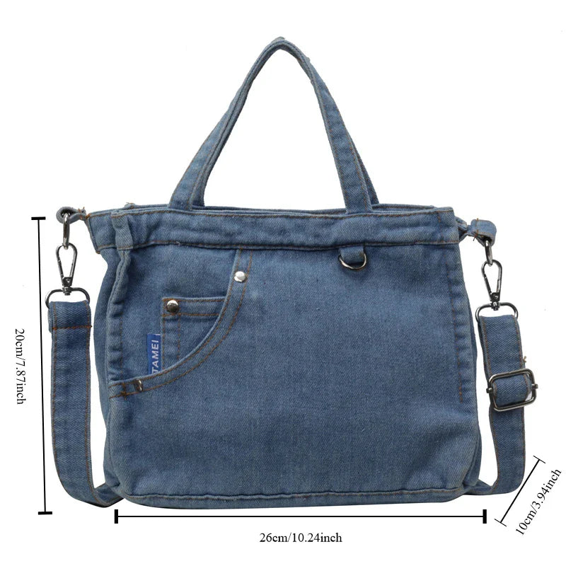 Denim Tas | Verstelbare Riem | Rits | Crossbody Tas | Draagtas-Boetiek Moda