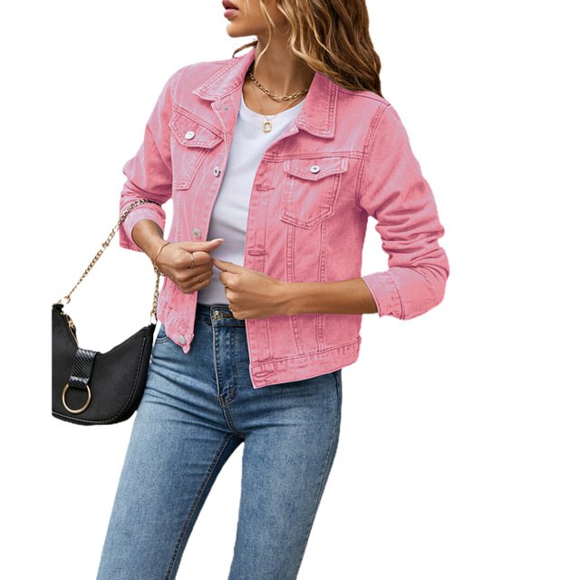 Denim jack - Casual knopenjack voor dames-Boetiek Moda