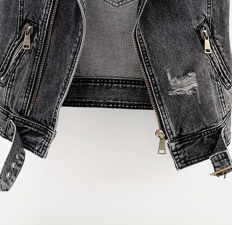 Denim vest - donkergrijs - mouwloos - Denim Gilet - Denim vest voor dames-Boetiek Moda