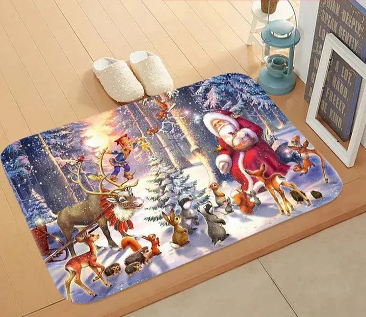 Deurmat - Antislip Kerst Decor Grappig Kerstman Tapijt-Boetiek Moda