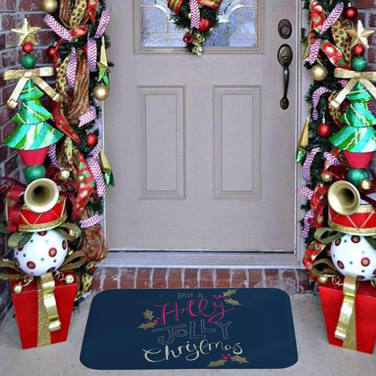 Deurmat - Antislip Kerst Decor Grappig Kerstman Tapijt-Boetiek Moda
