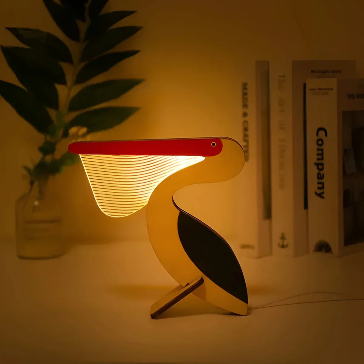 Dierenlamp - Houten - Vogel - Nachtkastlampje - Tafellamp-Boetiek Moda