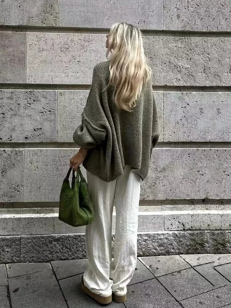 Dikke Cardigan | Gebreid | Met knopen | Oversized vest | Damesvest-Boetiek Moda