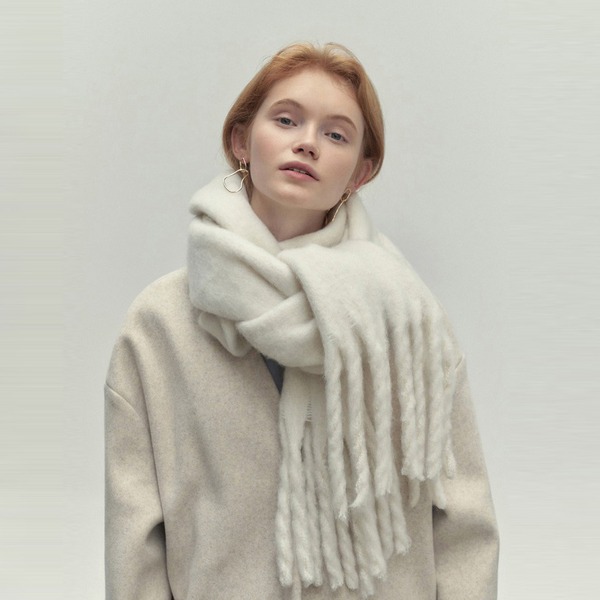 Dikke sjaal - Groot - Kwastjes - Wintersjaal - Sjaals voor dames-Boetiek Moda