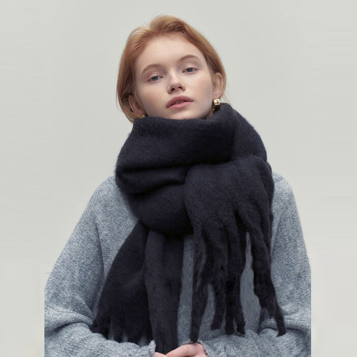 Dikke sjaal - Groot - Kwastjes - Wintersjaal - Sjaals voor dames-Boetiek Moda