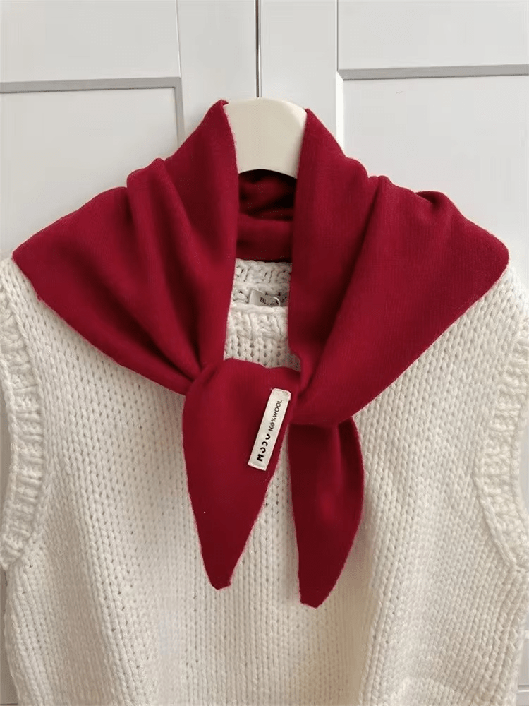 Driehoekige gebreide sjaal | Klein | Warm | Driehoekige halssjaal | Damessjaal-Boetiek Moda