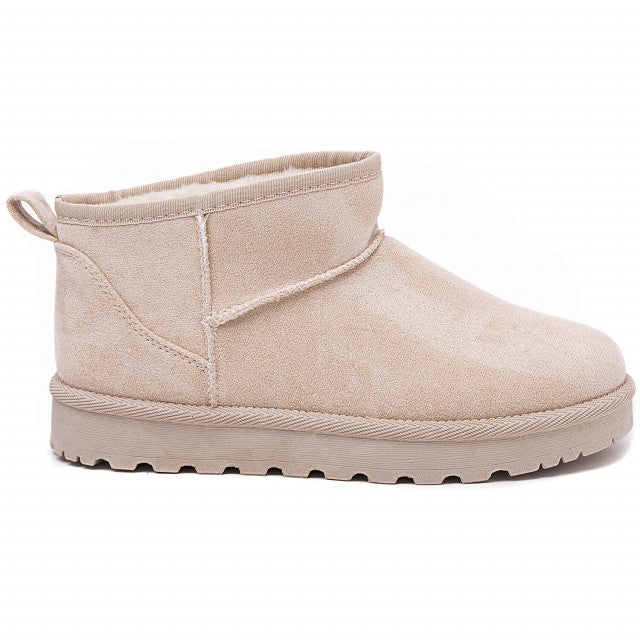 Enkellaarsjes - Slip-On - Met bont gevoerd - Winterlaarzen - Dameslaarzen-Boetiek Moda