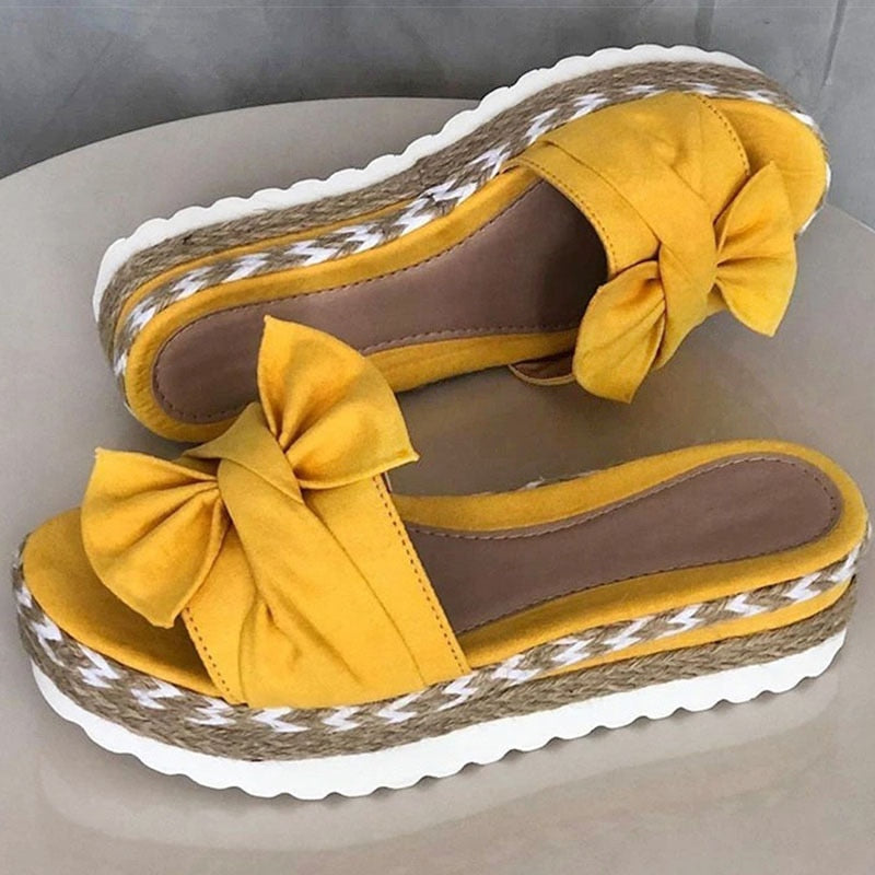 Espadrilles - Slip-On - Strik - Platform Slippers - Damessandalen-Boetiek Moda