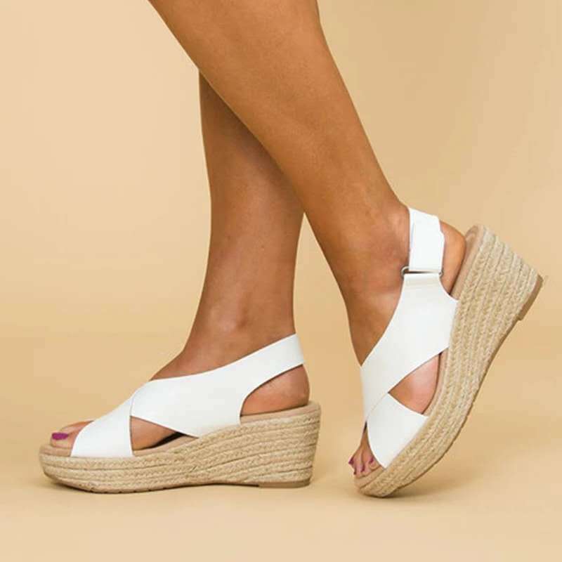 Espadrilles met sleehak - Orthopedisch - Verstelbare band - Platformsandalen - Damessandalen-Boetiek Moda