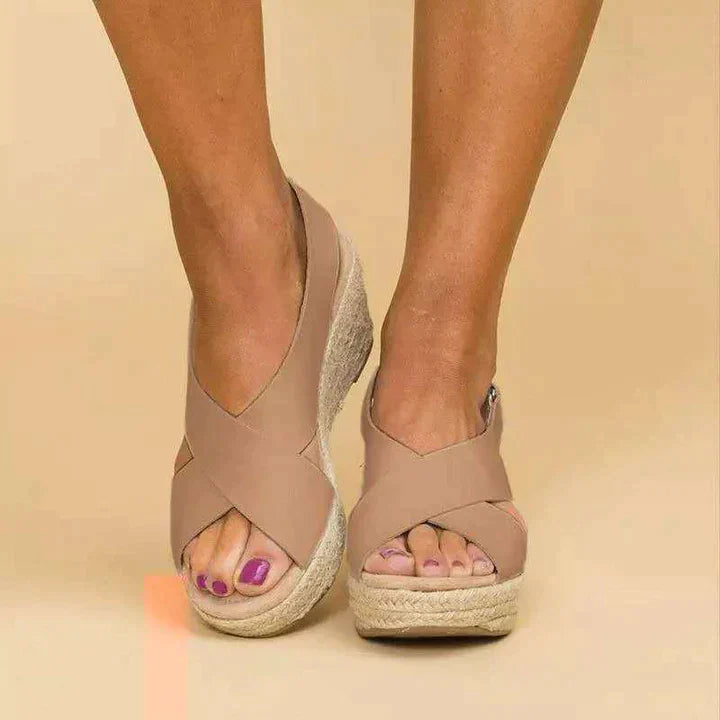 Espadrilles met sleehak - Orthopedisch - Verstelbare band - Platformsandalen - Damessandalen-Boetiek Moda