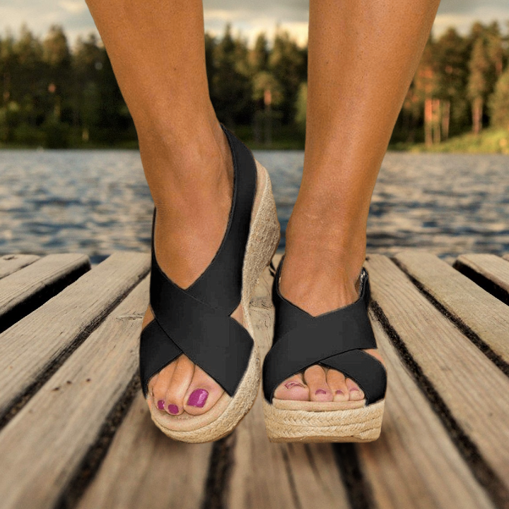 Espadrilles met sleehak - Orthopedisch - Verstelbare band - Platformsandalen - Damessandalen-Boetiek Moda