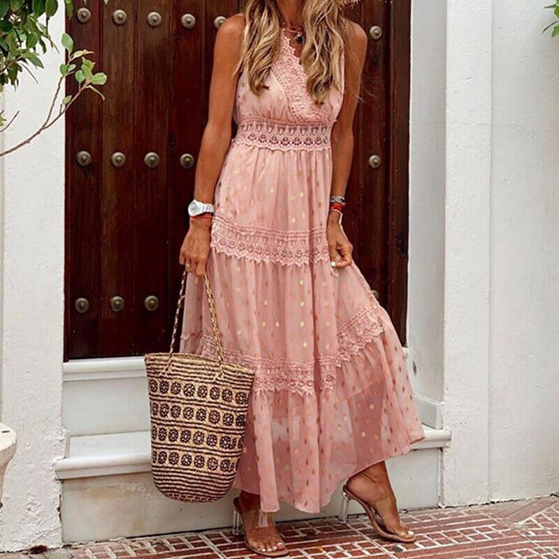 Esther Maxi Dress | Mooie boho kanten zomerjurk voor elke gelegenheid-Boetiek Moda