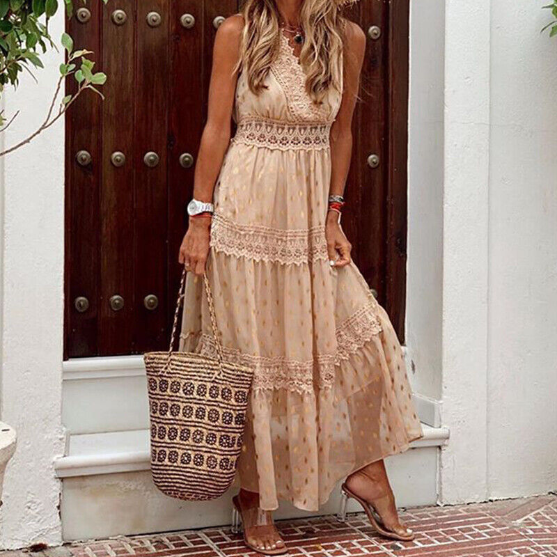 Esther Maxi Dress | Mooie boho kanten zomerjurk voor elke gelegenheid-Boetiek Moda