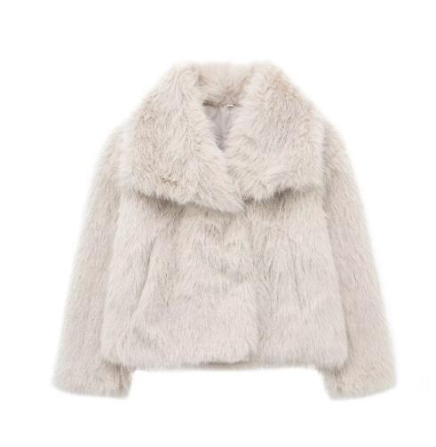 Faux Bontjas | Kort | Pluizig | Jas met Nepbont | Winterjassen en Jacks voor Vrouwen-Boetiek Moda