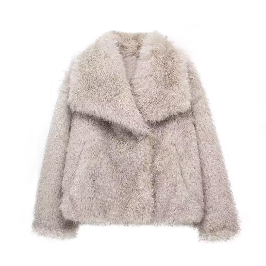 Faux Bontjas | Kort | Pluizig | Jas met Nepbont | Winterjassen en Jacks voor Vrouwen-Boetiek Moda