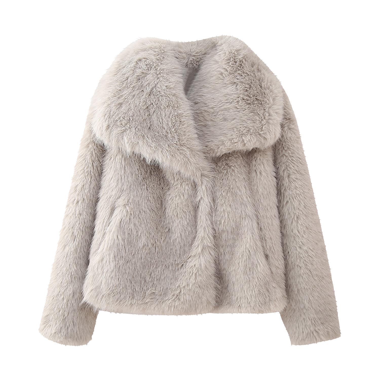 Faux Bontjas - Vrouwen Oversized Korte Fluffy Bontjas-Boetiek Moda