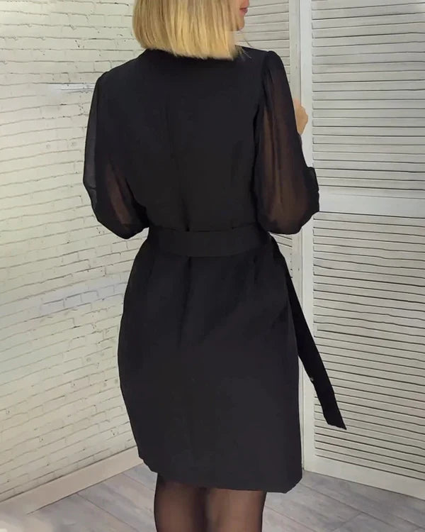 Feestjurk | V-hals | Lange Mouwen | Wikkeljurk | Glitterjurk-Boetiek Moda