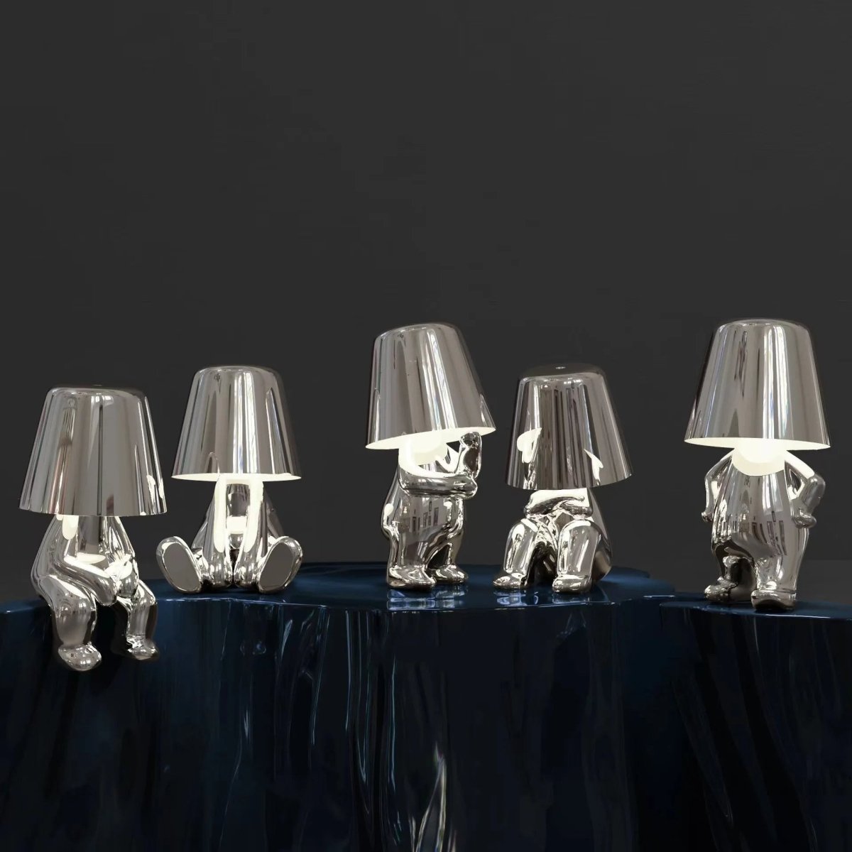 Figuur Lamp - Dimbare Ambience Goud Zilver Tafellamp-Boetiek Moda