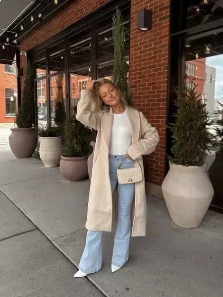 Flared Jeans | Blauw | Denim | High Waisted Jeans | Damesjeans-Boetiek Moda