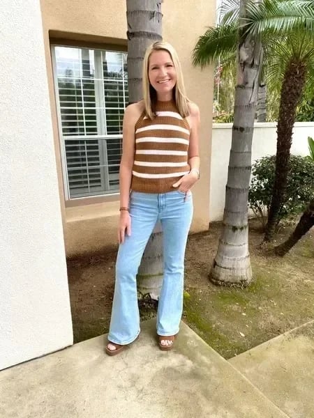 Flared Jeans | Blauw | Denim | High Waisted Jeans | Damesjeans-Boetiek Moda