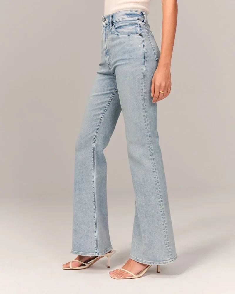 Flared Jeans | Blauw | Denim | High Waisted Jeans | Damesjeans-Boetiek Moda