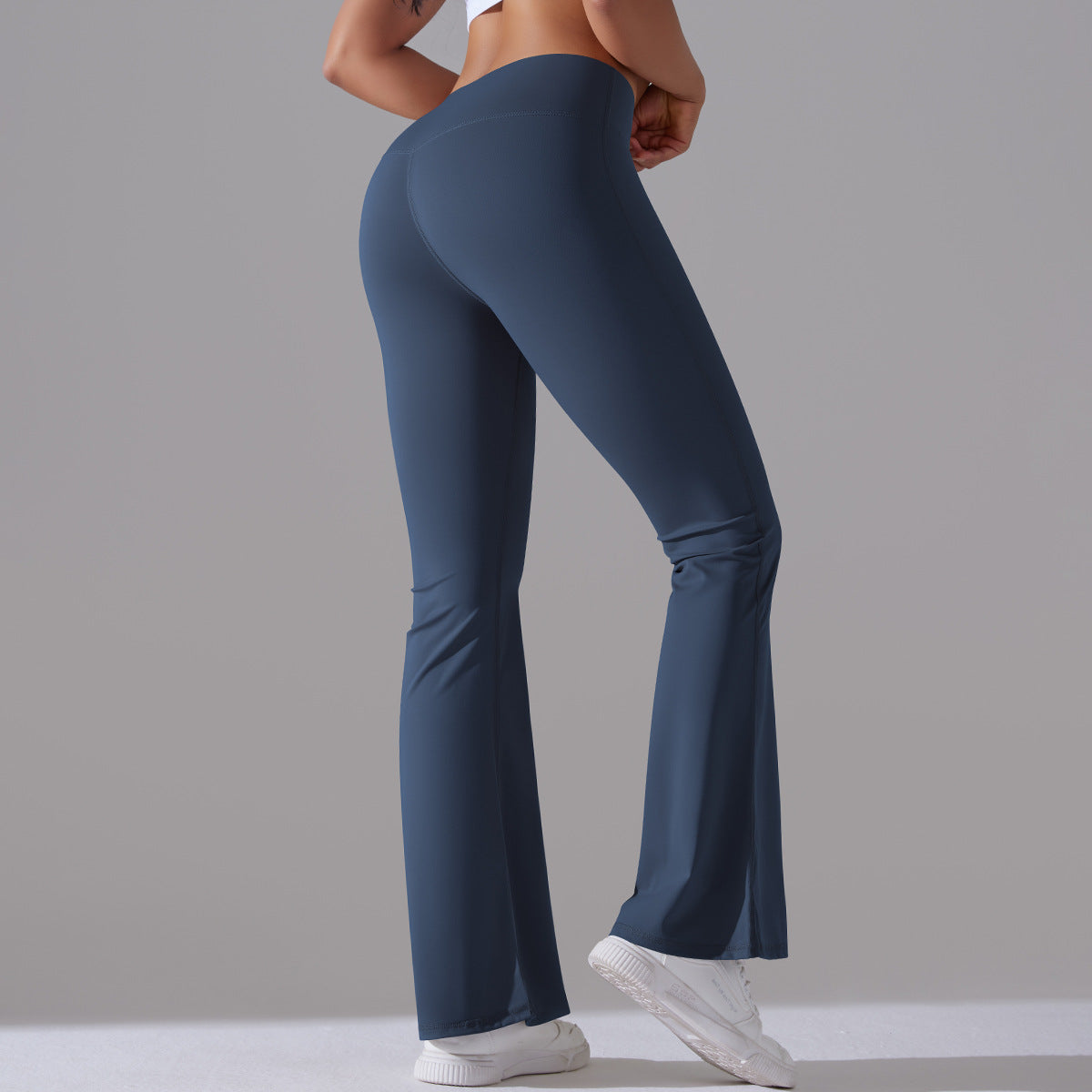 Flared leggings - Hoge taille flared fitnessleggings voor dames-Boetiek Moda