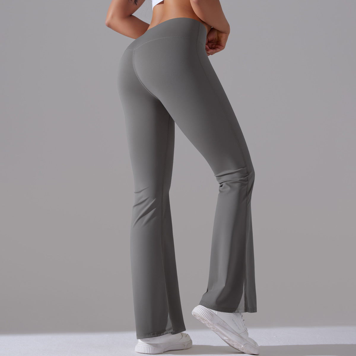 Flared leggings - Hoge taille flared fitnessleggings voor dames-Boetiek Moda