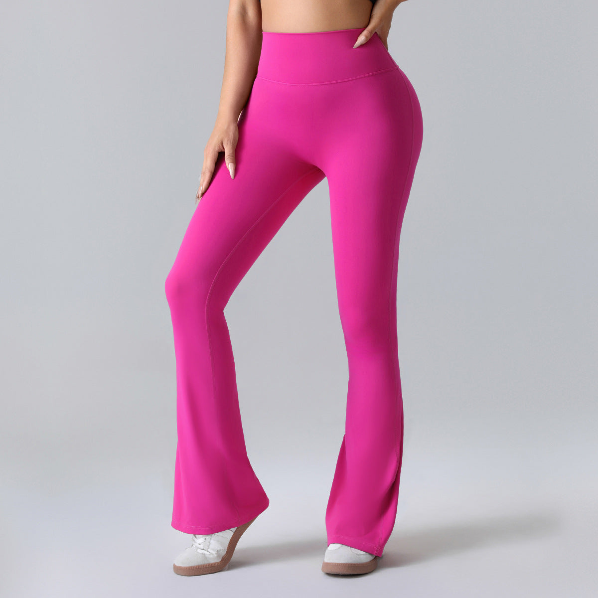 Flared leggings - Hoge taille flared fitnessleggings voor dames-Boetiek Moda