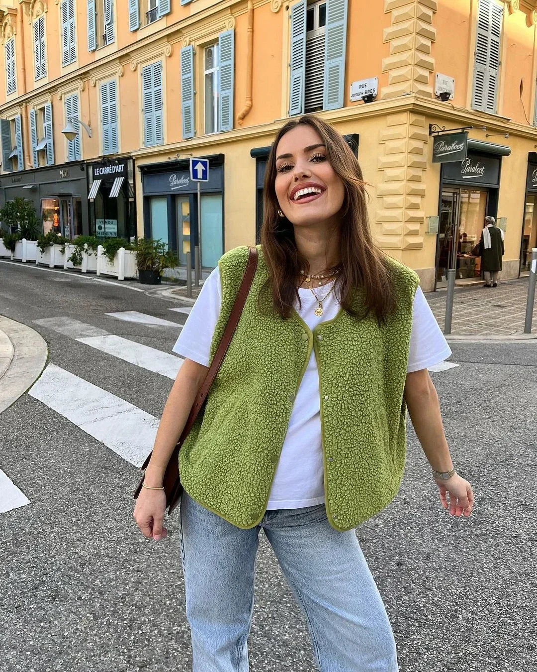 Fleece Gilet - Mouwloos - Los model - Bodywarmer - Fleece Vest Jas Dames-Boetiek Moda