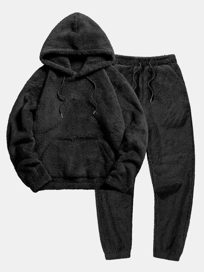 Fleece Loungewear - Comfy - Fluffy - Hoodie en Sweatbroek Set - Tweedelige Set-Boetiek Moda