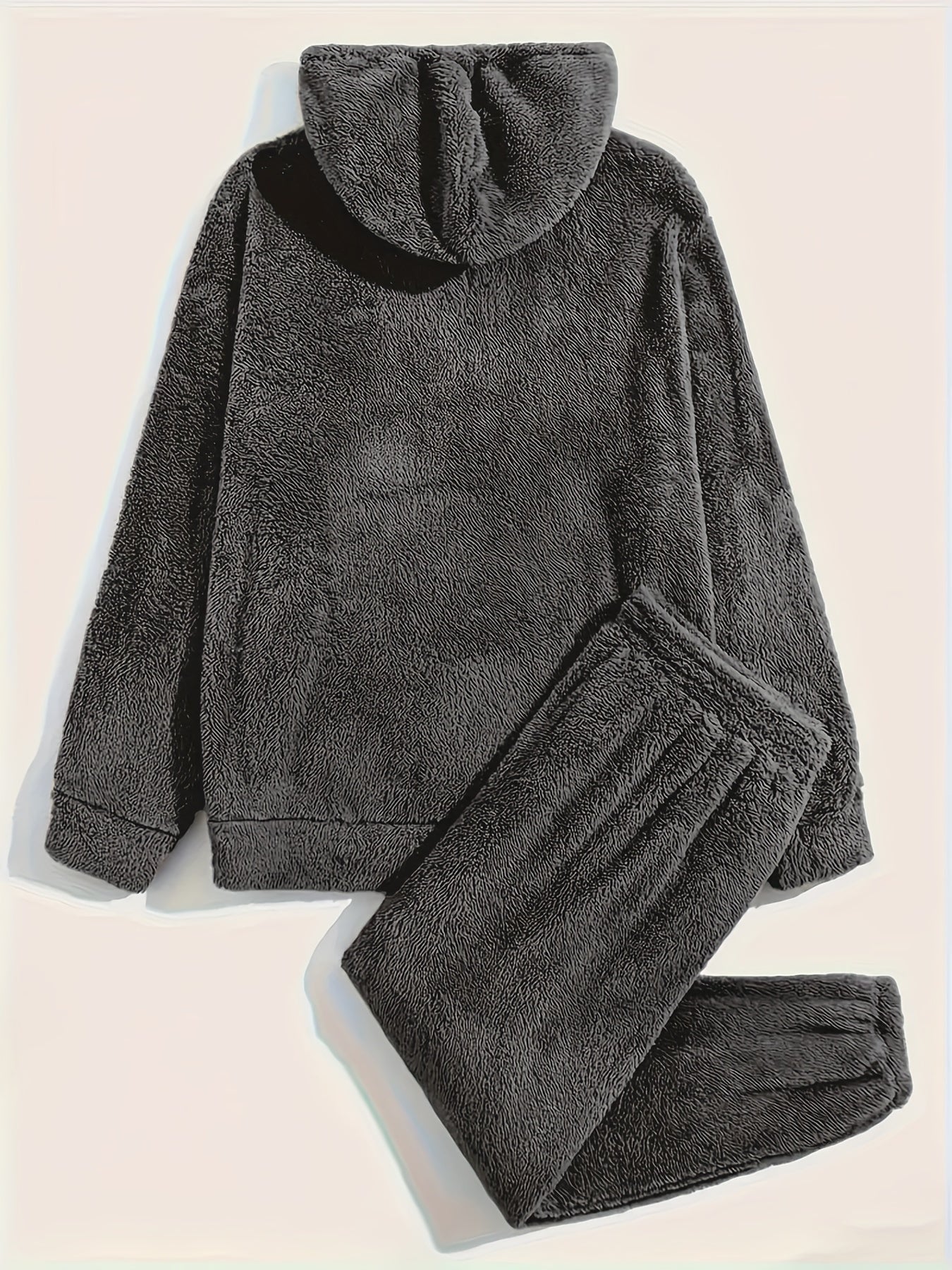 Fleece Loungewear - Comfy Tweedelige Teddy Hoodie en Sweatbroek Set-Boetiek Moda