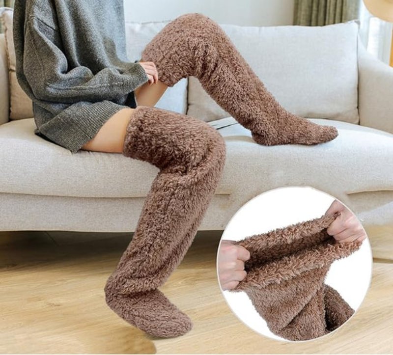 Fleece Sokken - Comfortabel - Over Knie - Kniekousen - Wintersokken voor Vrouwen-Boetiek Moda