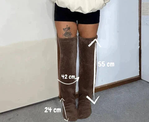Fleece Sokken - Comfortabel - Over Knie - Kniekousen - Wintersokken voor Vrouwen-Boetiek Moda