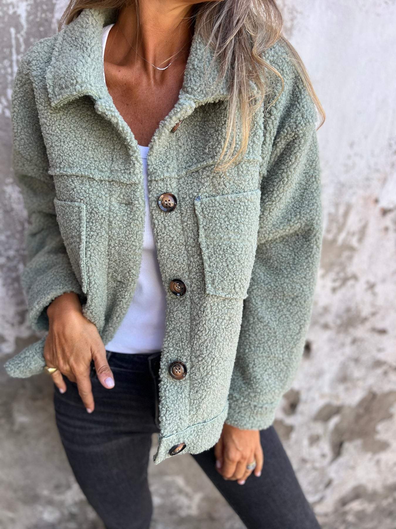 Fleece Teddyjas | Kort | Oversized | Teddyjas | Vrouwenjas-Boetiek Moda