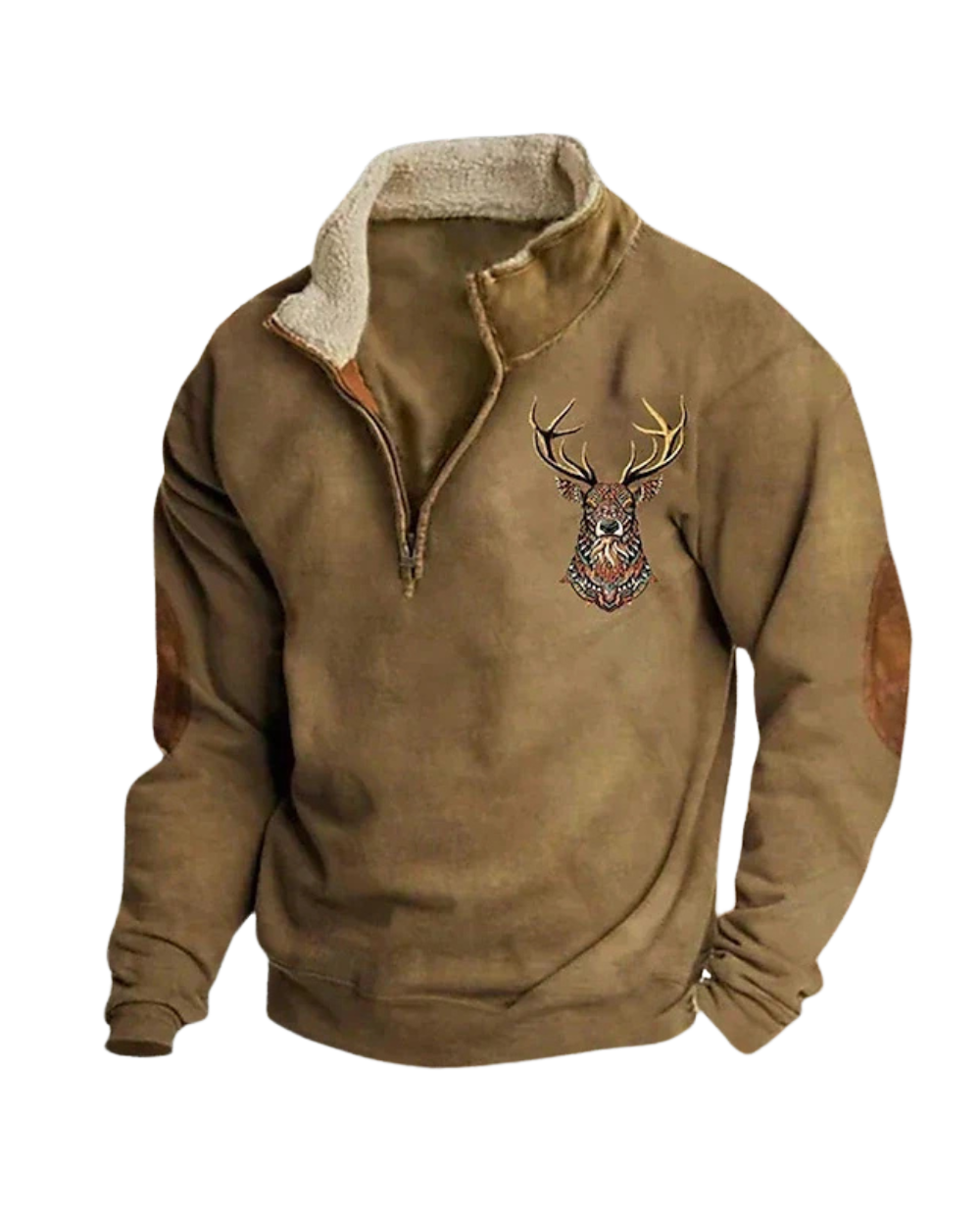 Fleece Trui - Warme fleece trui met halve rits voor mannen voor de winter-Boetiek Moda