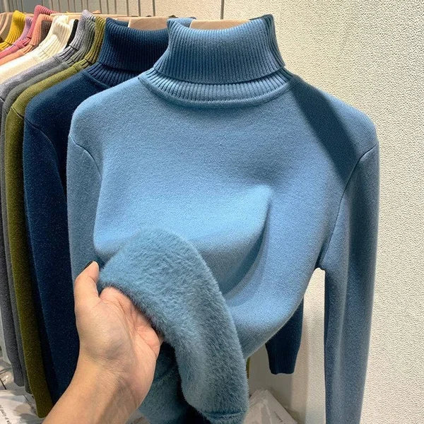 Fleece coltrui - Gebreid - Hoge hals - Coltrui - Damesknitwear-Boetiek Moda