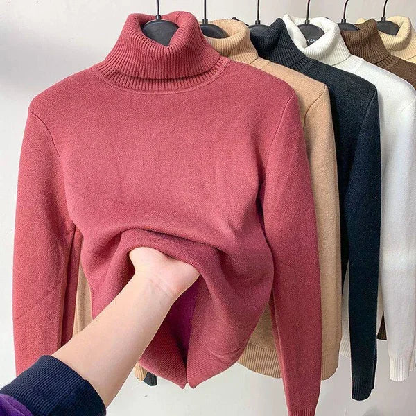 Fleece coltrui - Gebreid - Hoge hals - Coltrui - Damesknitwear-Boetiek Moda