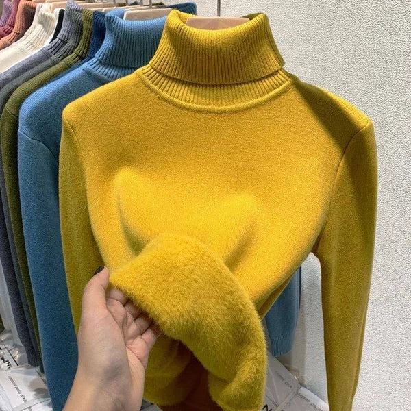 Fleece coltrui - Gebreid - Hoge hals - Coltrui - Damesknitwear-Boetiek Moda