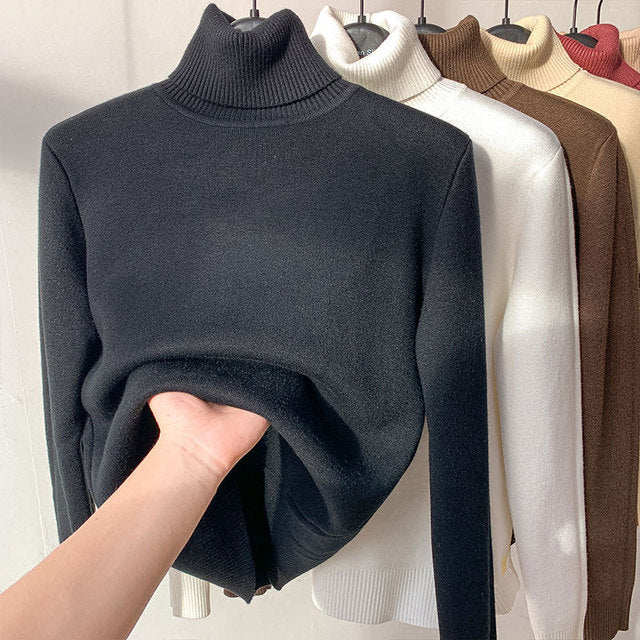 Fleece coltrui - Gebreid - Hoge hals - Coltrui - Damesknitwear-Boetiek Moda