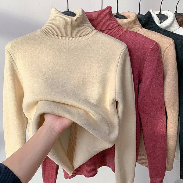 Fleece coltrui - Gebreid - Hoge hals - Coltrui - Damesknitwear-Boetiek Moda