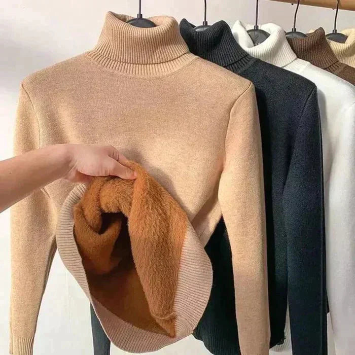 Fleece coltrui - Gebreid - Hoge hals - Coltrui - Damesknitwear-Boetiek Moda
