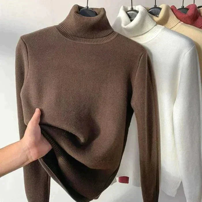 Fleece coltrui - Gebreid - Hoge hals - Coltrui - Damesknitwear-Boetiek Moda