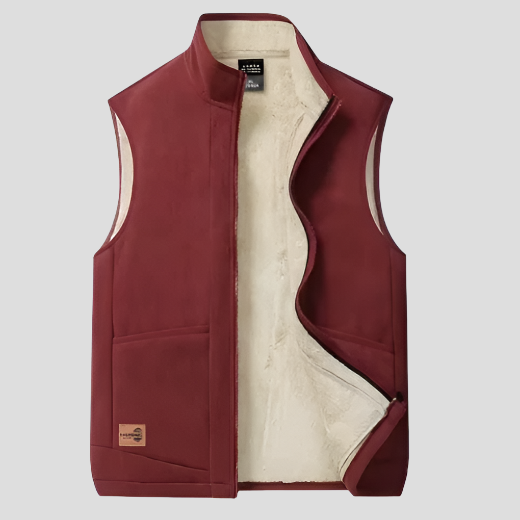 Fleece gevoerd vest - Heren mouwloos Zip-Up Wintewr Gilet-Boetiek Moda