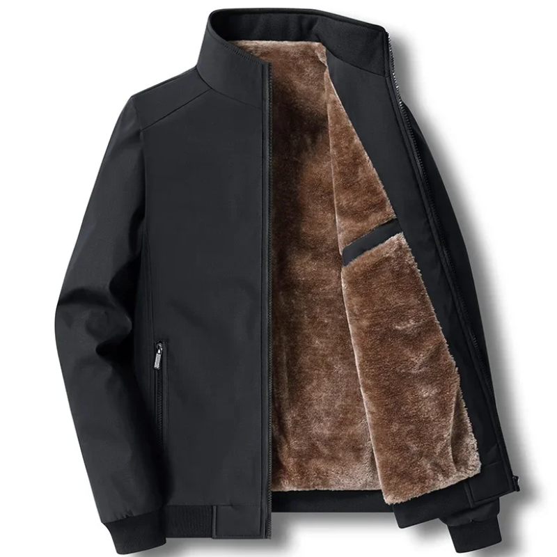 Fleece gevoerde jas - winddichte ritsjack voor heren in herfst en winter-Boetiek Moda