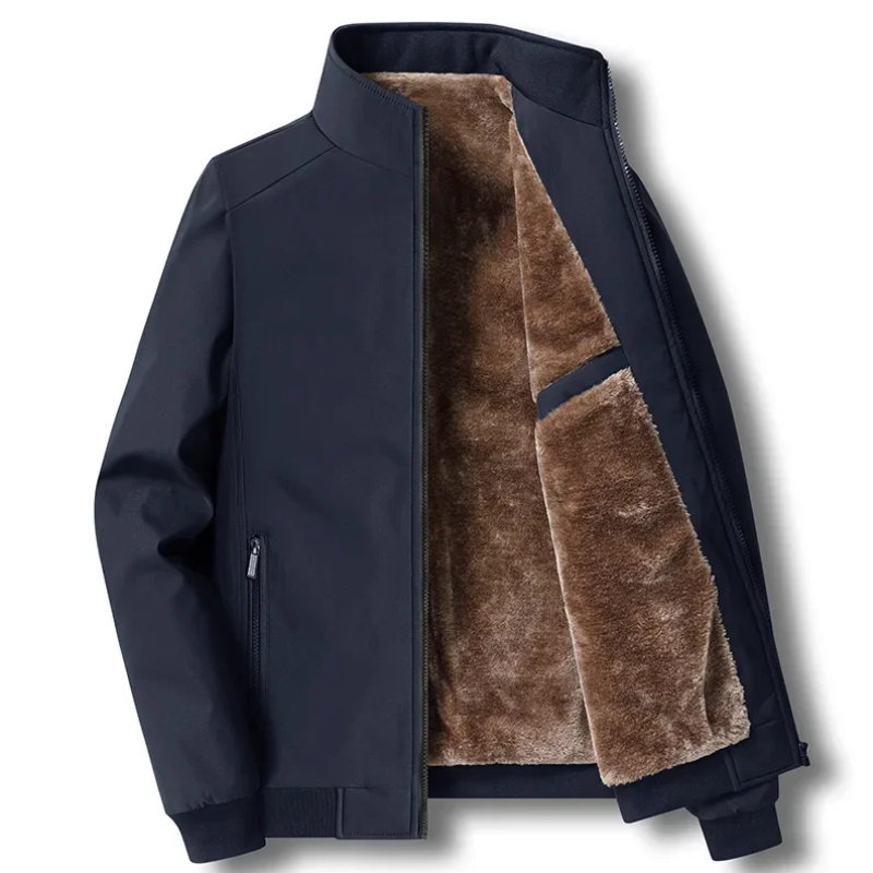 Fleece gevoerde jas - winddichte ritsjack voor heren in herfst en winter-Boetiek Moda