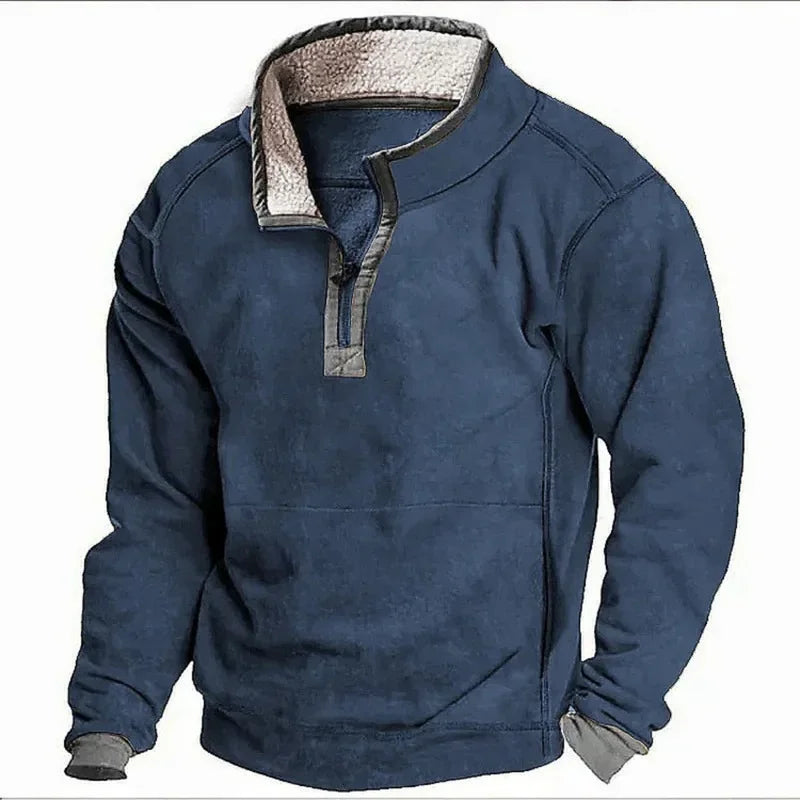 Fleece trui | Kwartrits | Halfrits | Fleece Trui | Winterkleding voor heren-Boetiek Moda