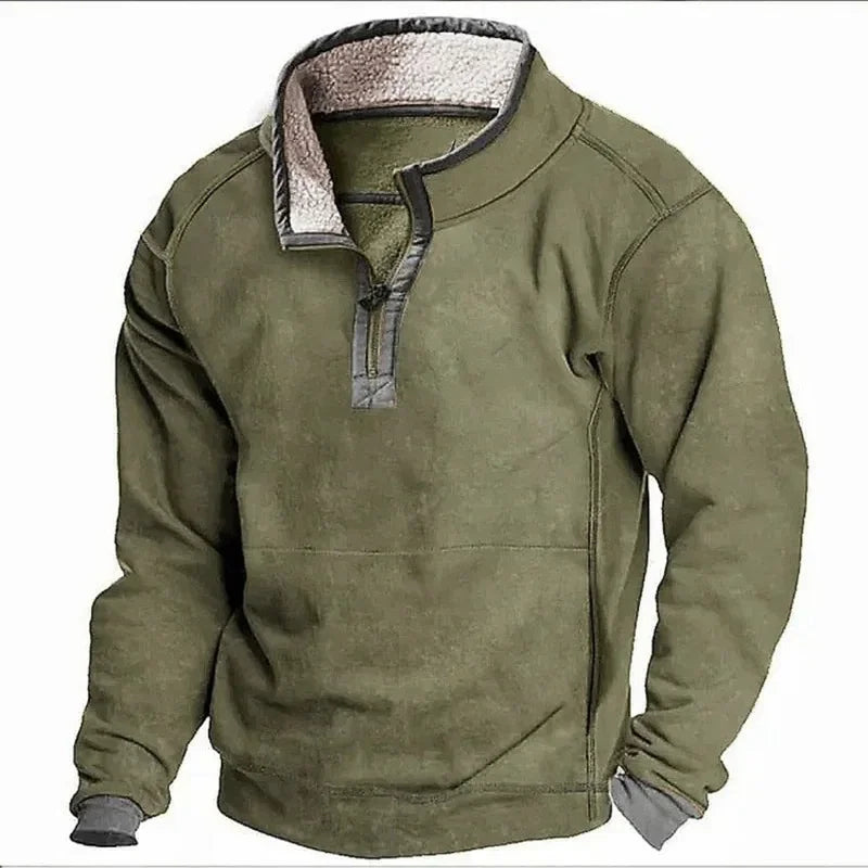 Fleece trui | Kwartrits | Halfrits | Fleece Trui | Winterkleding voor heren-Boetiek Moda